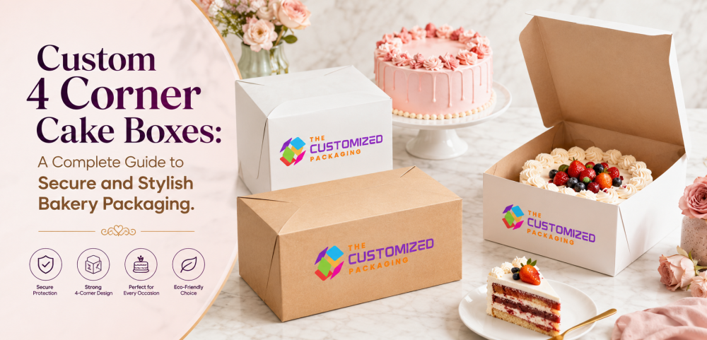 Custom 4 Corner Cake Boxes: The Complete Guide to Secure, Printed, and Wholesale Bakery Packaging