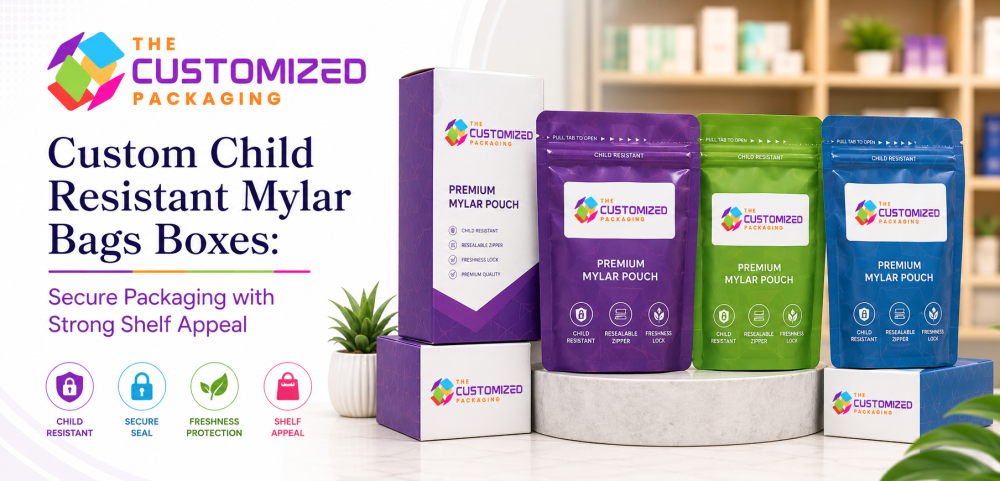 Custom Child Resistant Mylar Bags Boxes: Secure Packaging with Strong Shelf Appeal