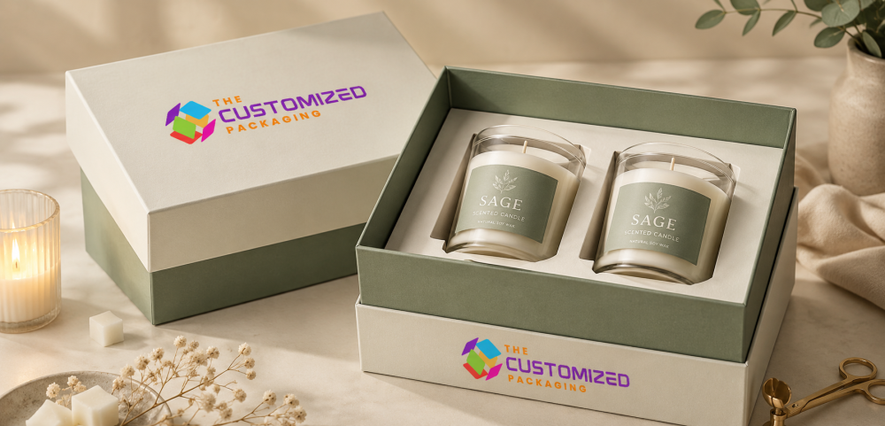 Custom Two Piece Candle Boxes with Inserts for Secure Jar Candle Packaging