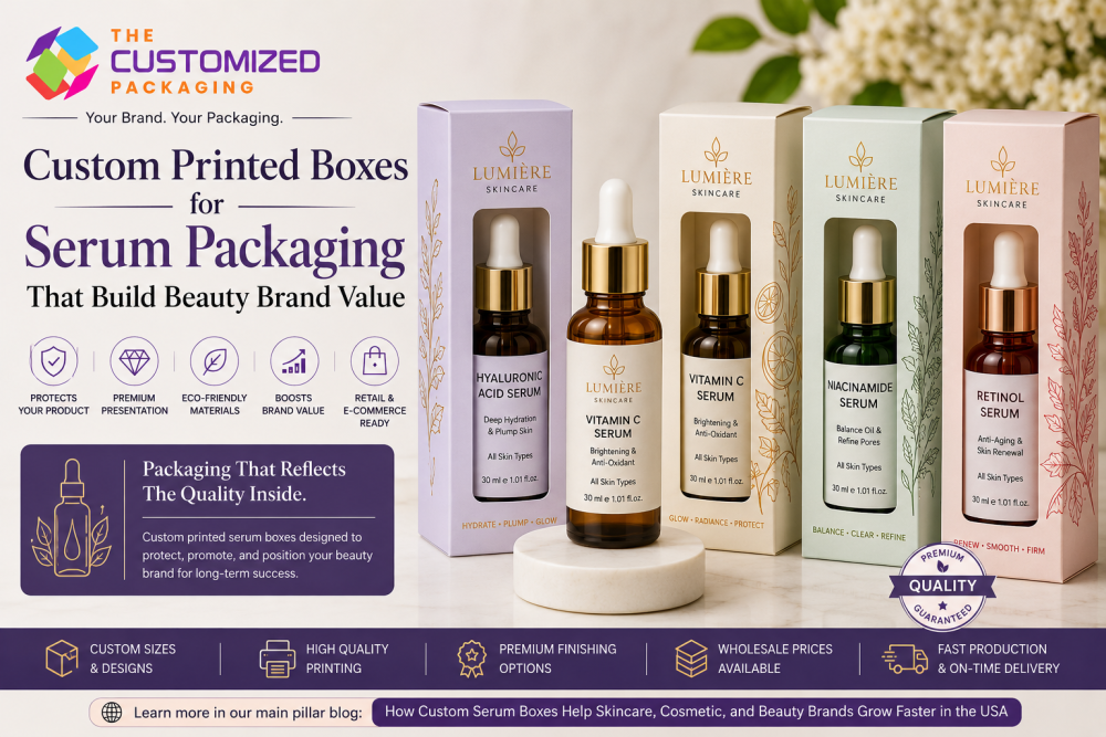 Custom Printed Boxes for Serum Packaging That Build Beauty Brand Value